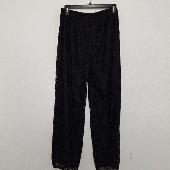 Collections Etc. Vintage Black Lace Whimsigoth Witchy Wide Leg Pants Size XXL - Picture 4 of 9